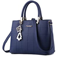  - BestoU Bolsos Mujer bandolera Shopper Tote Bolso PU PIEL (Azul)